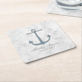 Blue Rustic Anchor Wedding Rechteckiger Pappuntersetzer (angewinkelt)