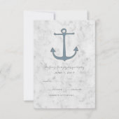 Blue Rustic Anchor Wedding RSVP Card (Vorderseite)