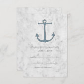 Blue Rustic Anchor Wedding RSVP Card (Vorne/Hinten)