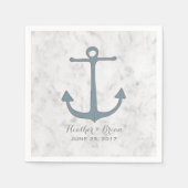 Blue Rustic Anchor Wedding Serviette (Vorderseite)