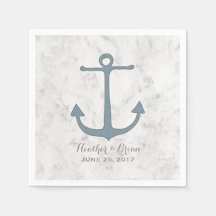 Blue Rustic Anchor Wedding Serviette