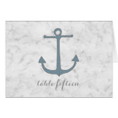Blue Rustic Anchor Wedding Tischnummer (Vorderseite (Horizontal))