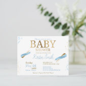 Blue Rustic Baby Boy Shower Einladungen (Stehend Vorderseite)