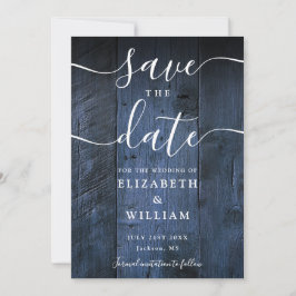 Blue Rustic Barn Wood Boho Chic Wedding Save The Date