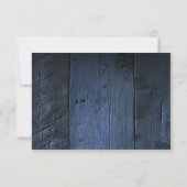 Blue Rustic Barn Wood Boho Western Wedding RSVP Karte (Rückseite)