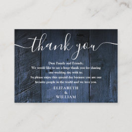 Blue Rustic Barn Wood Wedding Vielen Dank Platzkarte