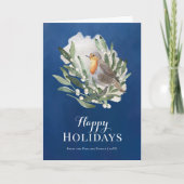 Blue Rustic Bird Weihnachten außerhalb des Fotos (Vorderseite)