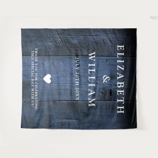 Blue Rustic Boho Barn Wood Foto Stand Hintergrund Wandteppich (Vorderseite (Horizontal))