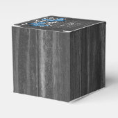 Blue Rustic Butterfly Gastgeschenk Hochzeit Box Geschenkschachtel (Vorderseite)