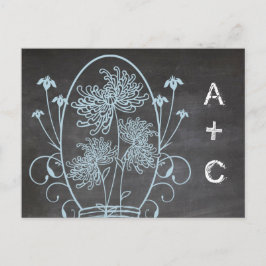 Blue Rustic Chalkboard Mason Jar Menü Auswahl UAWG Einladungspostkarte