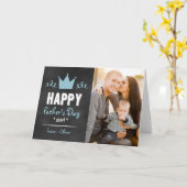Blue Rustic Chalkboard Vatertag Card Karte (Gelbe Blume)