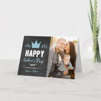 Blue Rustic Chalkboard Vatertag Card