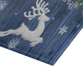 Blue Rustic Christmas Reindeer Cutting Board Schneidebrett (Ecke)