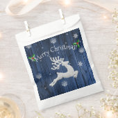 Blue Rustic Christmas Reindeer Favor Bags Geschenktütchen (Ausgeschnitten)