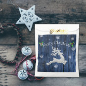 Blue Rustic Christmas Reindeer Favor Bags Geschenktütchen