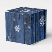 Blue Rustic Christmas Reindeer Gevor Box Geschenkschachtel (Vorderseite)