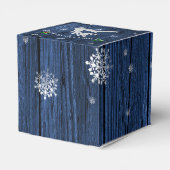 Blue Rustic Christmas Reindeer Gevor Box Geschenkschachtel (Rückseite)