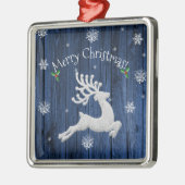 Blue Rustic Christmas Rentier Keramik Ornament Aus Metall (Links)