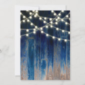 Blue Rustic Coastal Barn Wood Lights Brautparty Einladung (Rückseite)