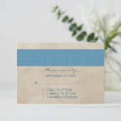 Blue Rustic Damask RSVP Card Karte (Stehend Vorderseite)