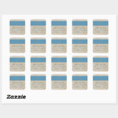 Blue Rustic Damask Save the Date Stickers (Blatt)