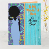 Blue Rustic Floral American Mother Day Karte (Gelbe Blume)