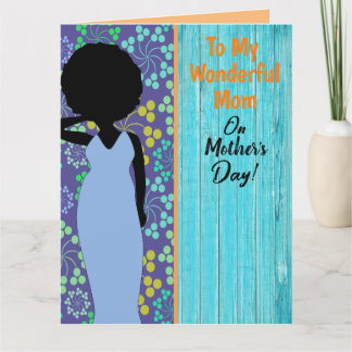 Blue Rustic Floral American Mother Day Karte