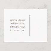 Blue Rustic Floral Save the Date Postkarte (Rückseite)