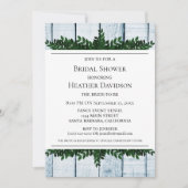 Blue Rustic Foliage Brautparty Einladung (Vorderseite)