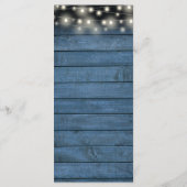 Blue Rustic Hochzeitsempfang Danke Platzkarte Menükarte (Rückseite)