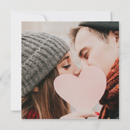 Blue Rustic Holz String Light Square Foto Hochzeit Einladung (Rückseite)
