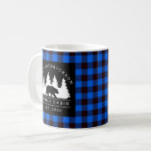 Blue Rustic Kariert Bärenwald Family Kabine Kaffeetasse (Vorderseite Links)