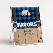 Blue Rustic Kariert Lumberjack Baby Duschfavoriten Poster