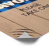 Blue Rustic Kariert Lumberjack Baby Duschfavoriten Poster (Ecke)