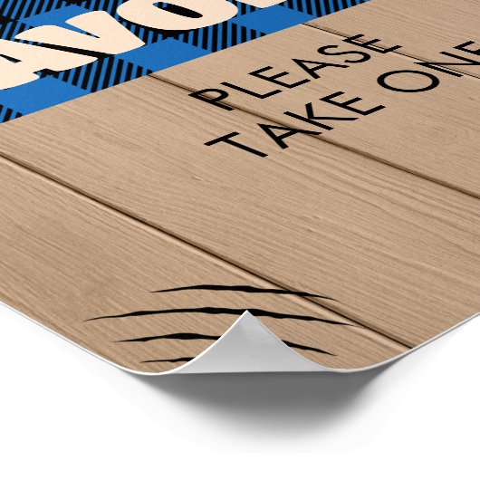 Blue Rustic Kariert Lumberjack Baby Duschfavoriten Poster (Ecke)