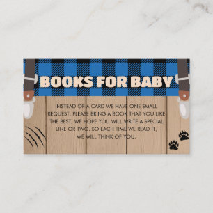 Blue Rustic Kariert Lumberjack Books for Baby Begleitkarte