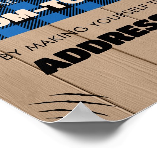 Blue Rustic Kariert Lumberjack Envelope Station Poster (Ecke)