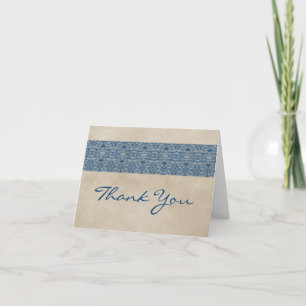 Blue Rustic Lace Dankeschön Card Dankeskarte