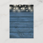 Blue Rustic Lights Hochzeit Danke Platzkarte (Rückseite)