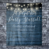 Blue Rustic Lights Party Started Foto Hintergrund Wandteppich