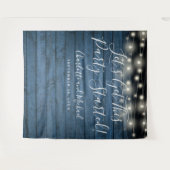 Blue Rustic Lights Party Started Foto Hintergrund Wandteppich (Vorderseite (Horizontal))