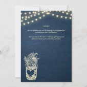 Blue Rustic Mason Jar Wedding DIGITAL Print Einladung (Rückseite)