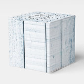 Blue Rustic Monogram Gastgeschenk Hochzeit Geschenkschachtel (Vorderseite)