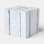 Blue Rustic Monogram Gastgeschenk Hochzeit Geschenkschachtel (Rückseite)