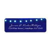 Blue Rustic Night String Lights Address Labels (Vorne)