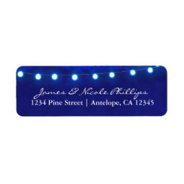 Blue Rustic Night String Lights Address Labels