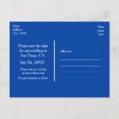 Blue Rustic Night String Lights Rett Date Postcard Ankündigungspostkarte (Rückseite)