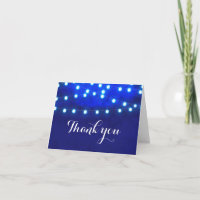 Blue Rustic Night String Lights Wedding Folkcard