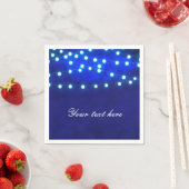 Blue Rustic Night String Lights Wedding Napkins Serviette (Beispiel)