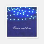 Blue Rustic Night String Lights Wedding Napkins Serviette (Vorderseite)